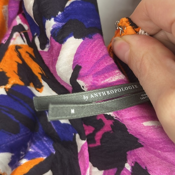 By anthropologie medium Vibrant Floral Dress with Tie Back - Picture 8 of 8